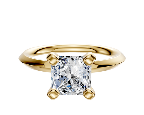 18K Yellow Gold 4 Prong Classic Knife Edge 2.0mm Engagement Ring