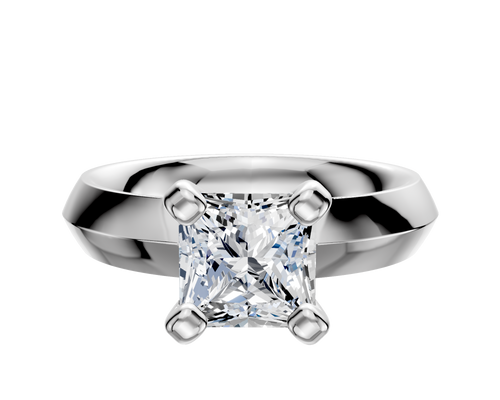 Platinum 4 Prong Classic Knife Edge 4.0mm Engagement Ring