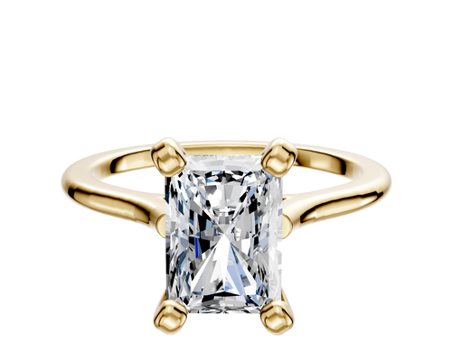 18K Yellow Gold 4 Prong Cathedral Dome 1.5mm Engagement Ring