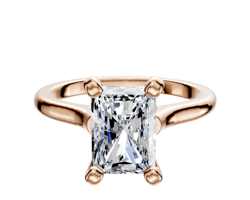 18K Rose Gold 4 Prong Cathedral Dome 2.0mm Engagement Ring