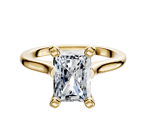18K Yellow Gold 4 Prong Cathedral Dome 2.0mm Engagement Ring