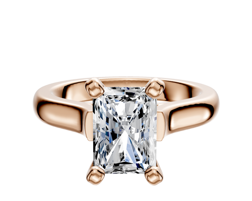 18K Rose Gold 4 Prong Cathedral Dome 3.0mm Engagement Ring