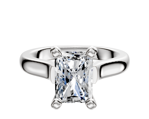 18K White Gold 4 Prong Cathedral Dome 3.0mm Engagement Ring