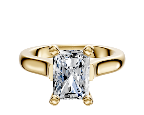 18K Yellow Gold 4 Prong Cathedral Dome 3.0mm Engagement Ring