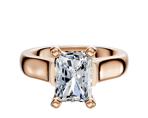 14K Rose Gold 4 Prong Cathedral Dome 4.0mm Engagement Ring