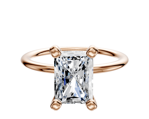 18K Rose Gold 4 Prong Classic Dome 1.5mm Engagement Ring