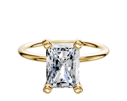 18K Yellow Gold 4 Prong Classic Dome 1.5mm Engagement Ring