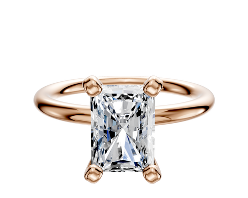 18K Rose Gold 4 Prong Classic Dome 2.0mm Engagement Ring