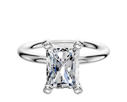 18K White Gold 4 Prong Classic Dome 2.0mm Engagement Ring