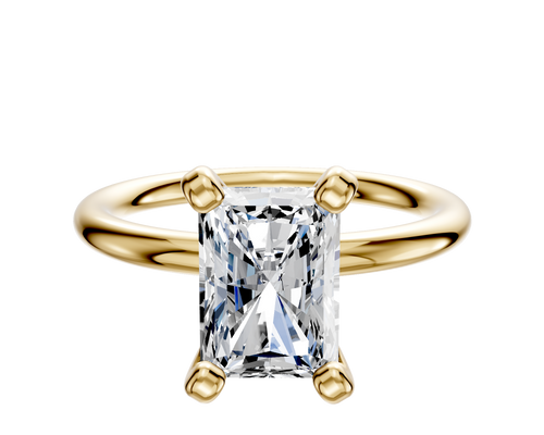 18K Yellow Gold 4 Prong Classic Dome 2.0mm Engagement Ring