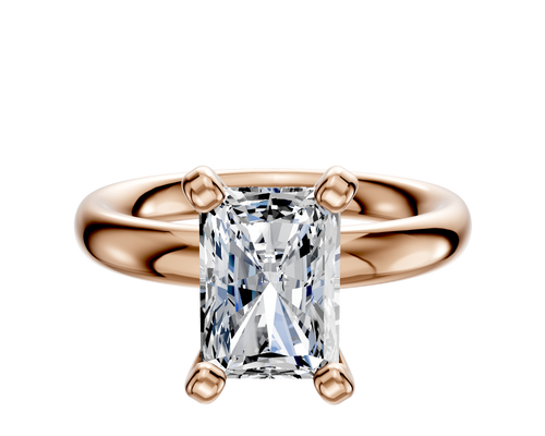 18K Rose Gold 4 Prong Classic Dome 3.0mm Engagement Ring