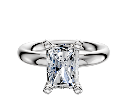 14K White Gold 4 Prong Classic Dome 3.0mm Engagement Ring