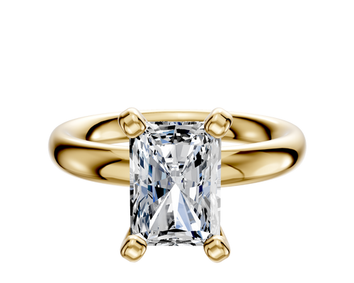 14K Yellow Gold 4 Prong Classic Dome 3.0mm Engagement Ring