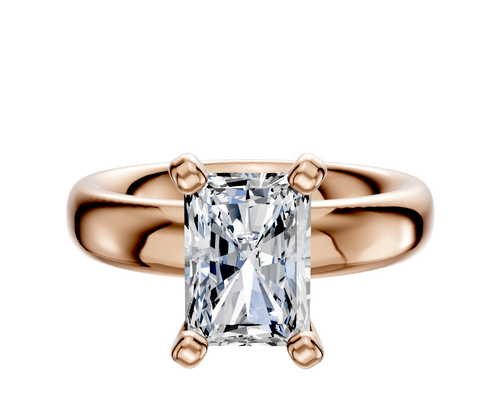 18K Rose Gold 4 Prong Classic Dome 4.0mm Engagement Ring