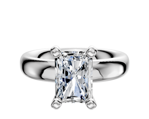 Platinum 4 Prong Classic Dome 4.0mm Engagement Ring