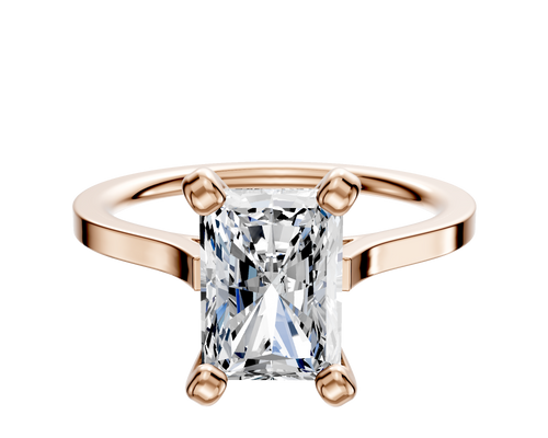 18K Rose Gold 4 Prong Cathedral Flat 1.5mm Engagement Ring