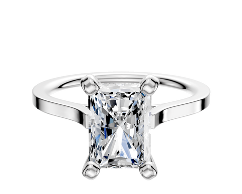 18K White Gold 4 Prong Cathedral Flat 1.5mm Engagement Ring