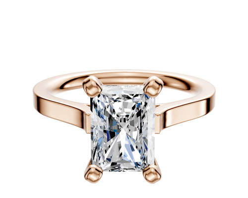 18K Rose Gold 4 Prong Cathedral Flat 2.0mm Engagement Ring