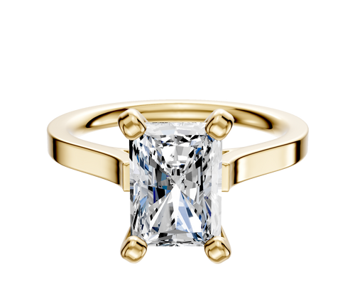 14K Yellow Gold 4 Prong Cathedral Flat 2.0mm Engagement Ring