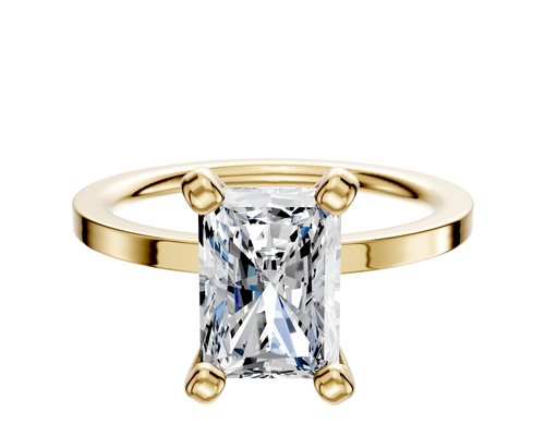 18K Yellow Gold 4 Prong Classic Flat 1.5mm Engagement Ring