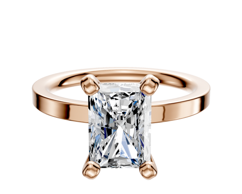 18K Rose Gold 4 Prong Classic Flat 2.0mm Engagement Ring