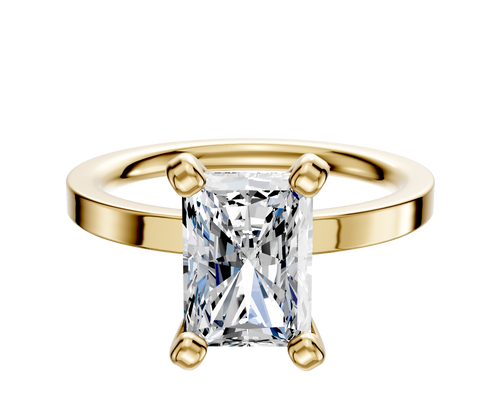 18K Yellow Gold 4 Prong Classic Flat 2.0mm Engagement Ring