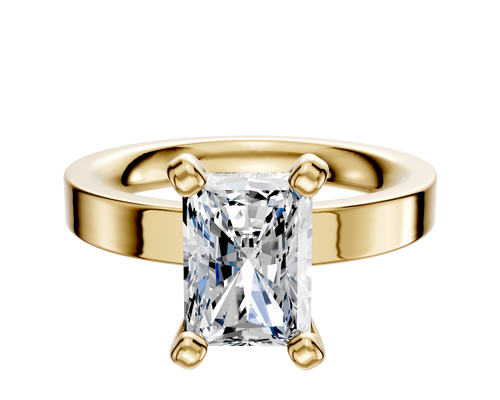 18K Yellow Gold 4 Prong Classic Flat 3.0mm Engagement Ring