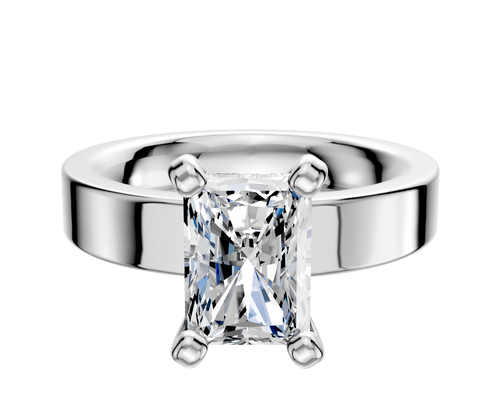 Platinum 4 Prong Classic Flat 4.0mm Engagement Ring