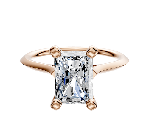 18K Rose Gold 4 Prong Cathedral Knife Edge 1.5mm Engagement Ring
