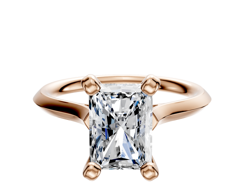 18K Rose Gold 4 Prong Cathedral Knife Edge 2.0mm Engagement Ring