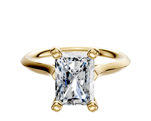 18K Yellow Gold 4 Prong Cathedral Knife Edge 2.0mm Engagement Ring