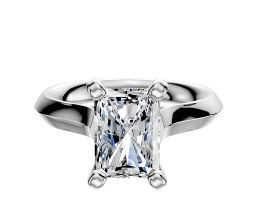 Platinum 4 Prong Cathedral Knife Edge 3.0mm Engagement Ring
