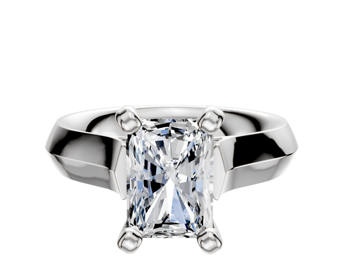 14K White Gold 4 Prong Cathedral Knife Edge 4.0mm Engagement Ring