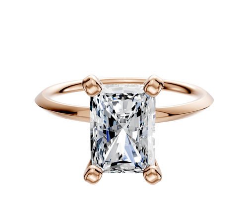18K Rose Gold 4 Prong Classic Knife Edge 1.5mm Engagement Ring