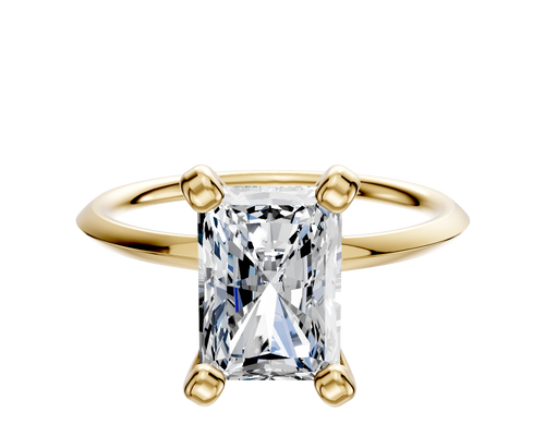 18K Yellow Gold 4 Prong Classic Knife Edge 1.5mm Engagement Ring