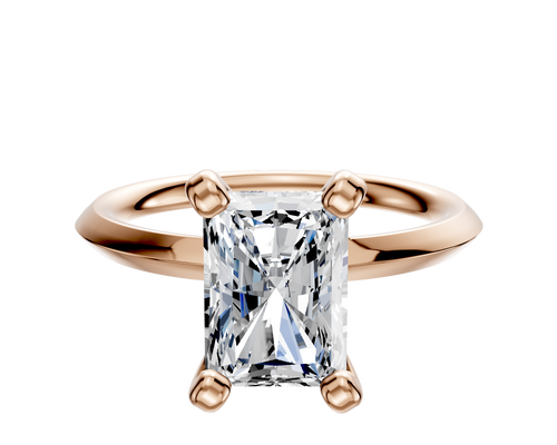 18K Rose Gold 4 Prong Classic Knife Edge 2.0mm Engagement Ring