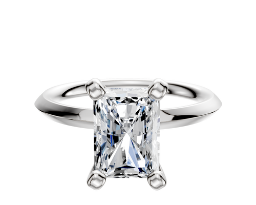 14K White Gold 4 Prong Classic Knife Edge 2.0mm Engagement Ring