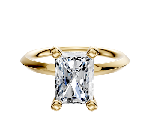 18K Yellow Gold 4 Prong Classic Knife Edge 2.0mm Engagement Ring