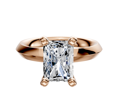 18K Rose Gold 4 Prong Classic Knife Edge 3.0mm Engagement Ring
