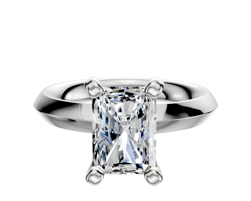 Platinum 4 Prong Classic Knife Edge 3.0mm Engagement Ring