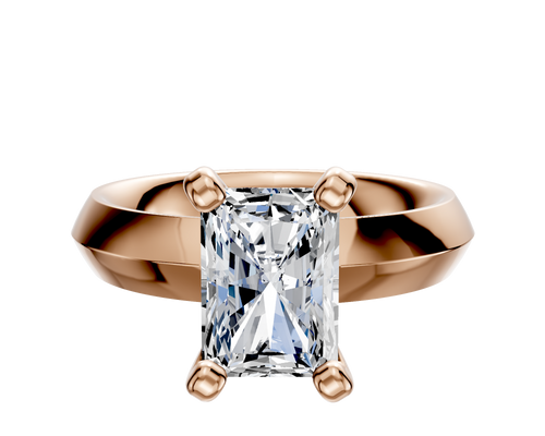 18K Rose Gold 4 Prong Classic Knife Edge 4.0mm Engagement Ring