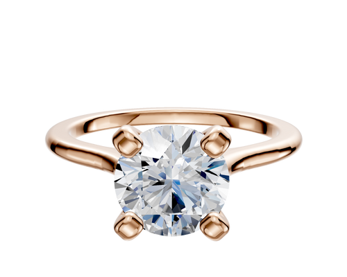 18K Rose Gold 4 Prong Cathedral Dome 1.5mm Engagement Ring