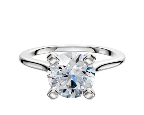 18K White Gold 4 Prong Cathedral Dome 1.5mm Engagement Ring