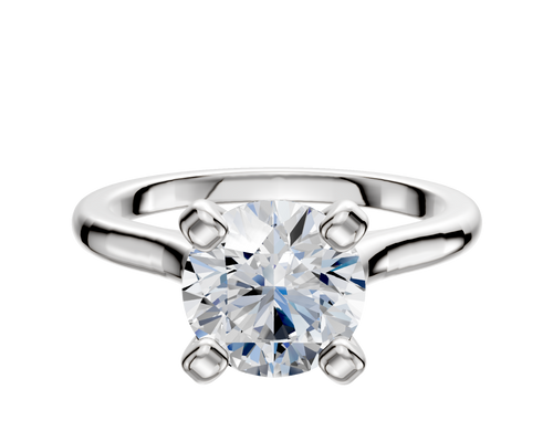 Platinum 4 Prong Cathedral Dome 2.0mm Engagement Ring