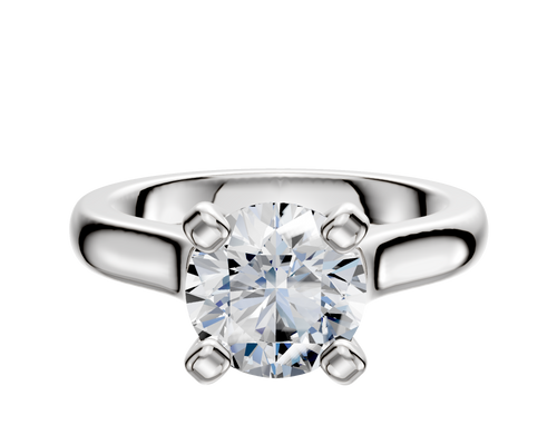 Platinum 4 Prong Cathedral Dome 3.0mm Engagement Ring