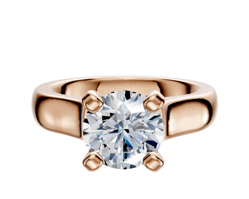 18K Rose Gold 4 Prong Cathedral Dome 4.0mm Engagement Ring