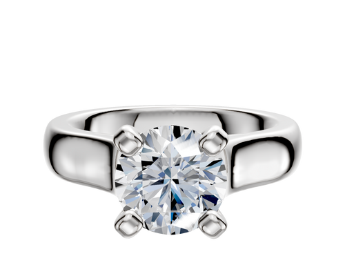 Platinum 4 Prong Cathedral Dome 4.0mm Engagement Ring