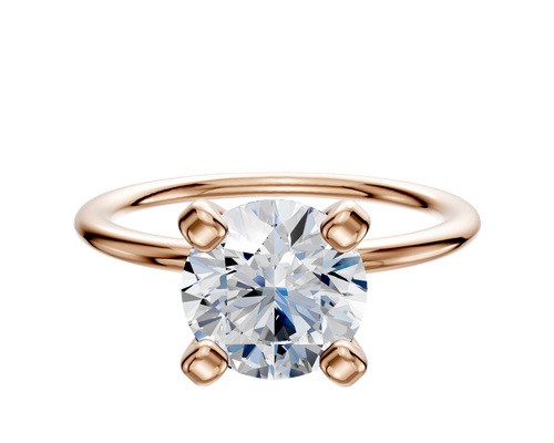 14K Rose Gold 4 Prong Classic Dome 1.5mm Engagement Ring