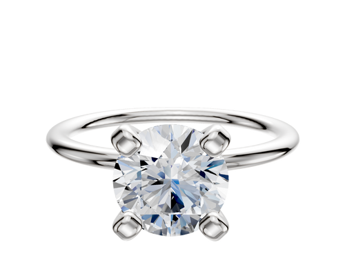 18K White Gold 4 Prong Classic Dome 1.5mm Engagement Ring