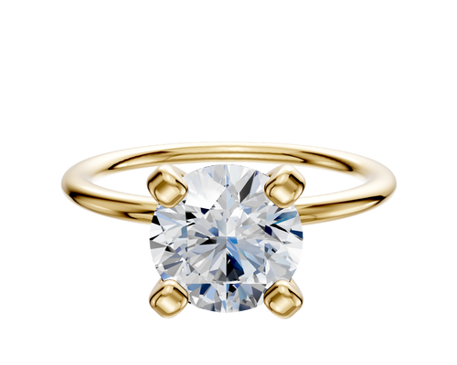 14K Yellow Gold 4 Prong Classic Dome 1.5mm Engagement Ring